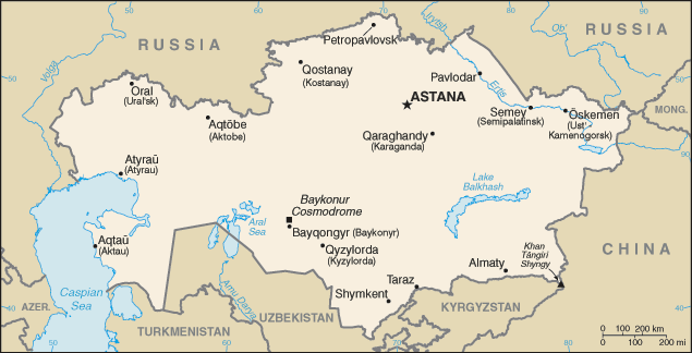 Map of Kazakhstan