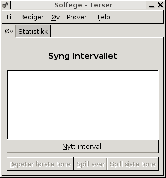 Screenshot of the sing interval exercise.
