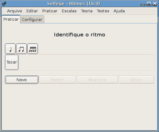 Screenshot do programa rodando com o exercício de acordes
