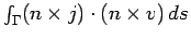 $\int_\Gamma (n \times j) \cdot (n \times v)   ds$