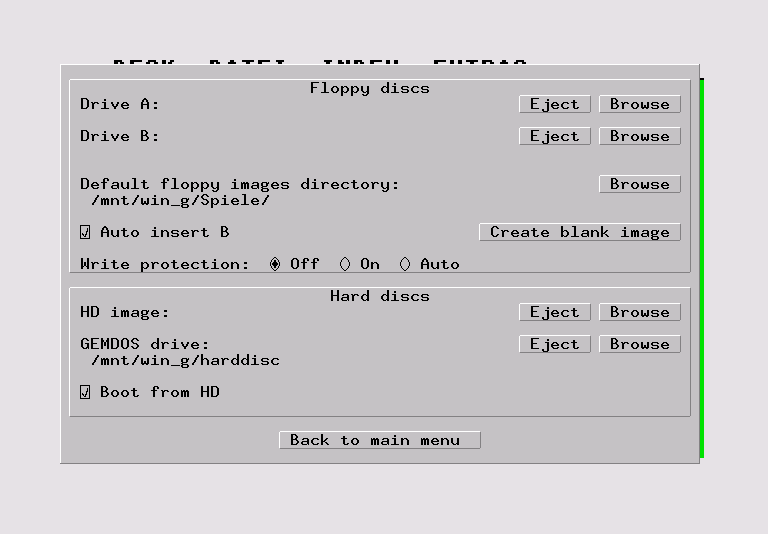 Hatari's GUI - the disks dialog