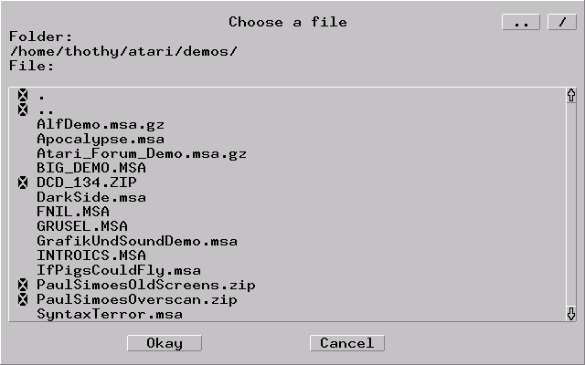 Hatari's GUI - the fileselector