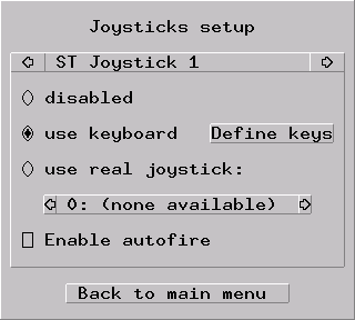Hatari's GUI - the joystick dialog