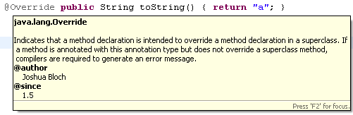 Override annotation