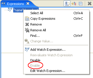 Enable Watch Expression