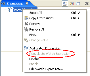 Reevaluate Watch Expression
