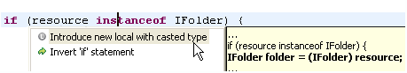 'Introduce new local with casted type' quick fix