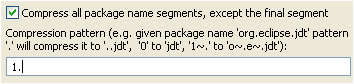 Compression pattern configuration in the Java appearance preference page