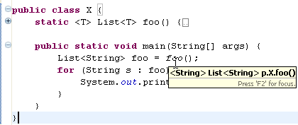 Hover showing generic method inferred signature