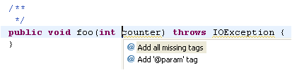 Problems detected in Javadoc