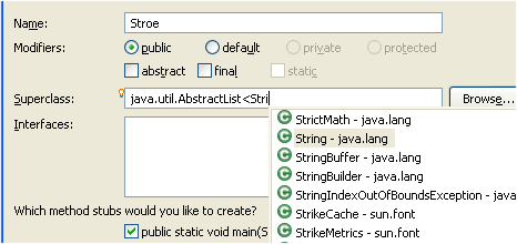 New Class Dialog