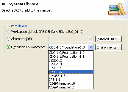 Edit JRE system library