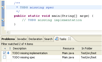Task tags in editor and task view