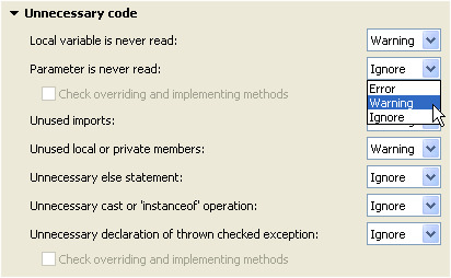 Compiler preference page