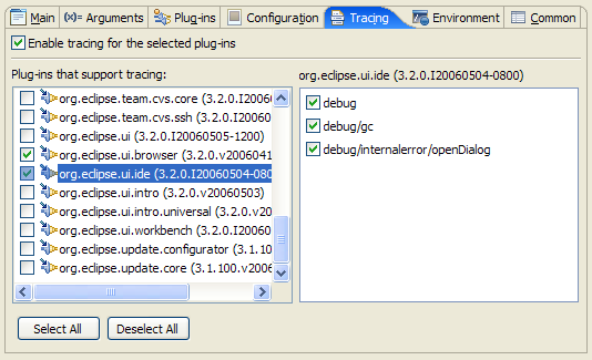 Tracing Tab