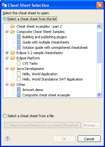 Picture showing the opening of a cheatsheet from a file