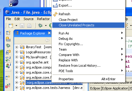 Picture showing the closing of unrelated projects