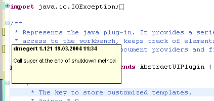 Picture of CVS Annotate in editor