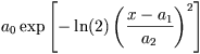 height exp[-ln(2) ((x-center)/hwhm)^2]