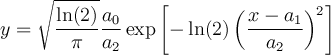 Type in program "info GaussianA" to see the formula.