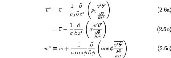 \begin{subequations}\begin{align} \overline{v}^* &\equiv \overline{v}  - \Dinv...
...v'\theta'}} {\DP{\overline{\theta}}{z^*}}\right) \end{align}\end{subequations}