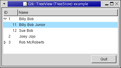 TreeView - TreeStore